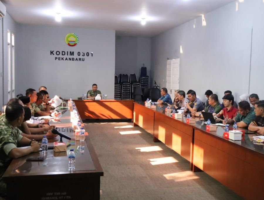 Dandim 0301/Pekanbaru Pimpin Rapat Persiapan Karya Bakti HUT ke-1 Kodam XIX/TT