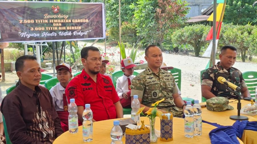 Dandim 0303/Bengkalis dan Danramil 03/Mandau Hadiri Peresmian Jembatan Garuda & Air Bersih via Zoom