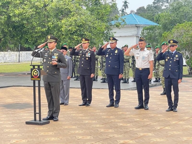 Dandim 0303/Bengkalis Pimpin Ziarah Nasional HUT ke-81 TNI di TMP Kesuma Kesatria