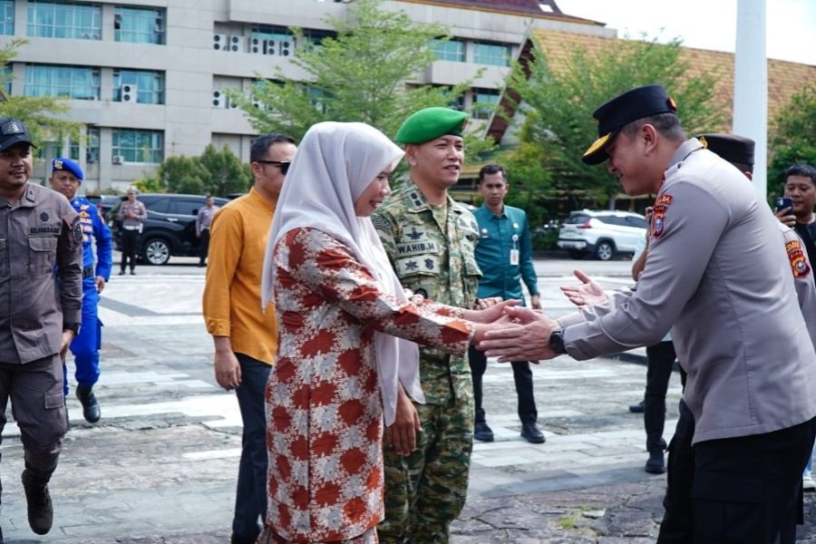 Dandim 0314/Inhil Bersama Forkopimda Sambut Kunker Wakapolda Riau ke Inhil