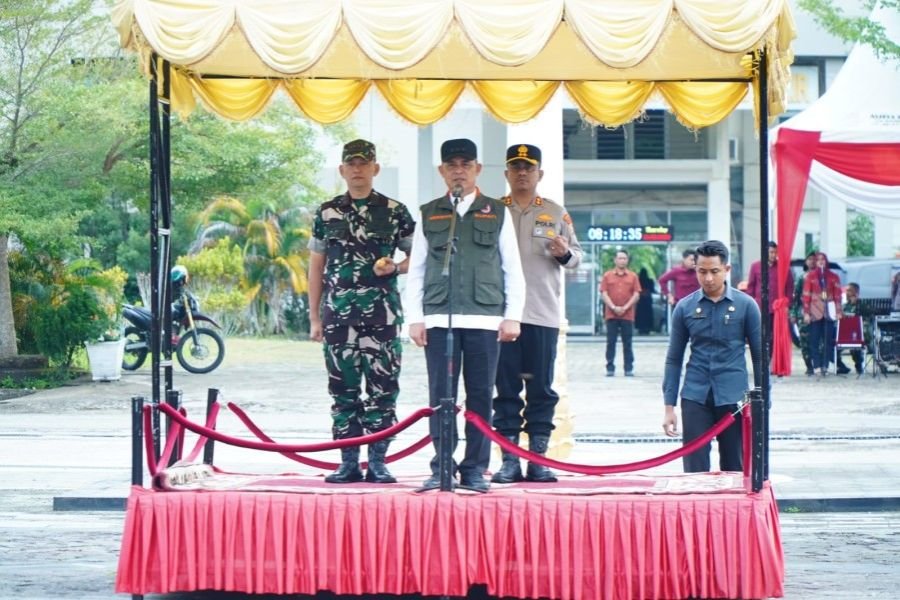 Dandim 0314/Inhil Hadiri Apel Siaga Darurat Penanggulangan Karhutla Kabupaten Inhil Tahun 2026