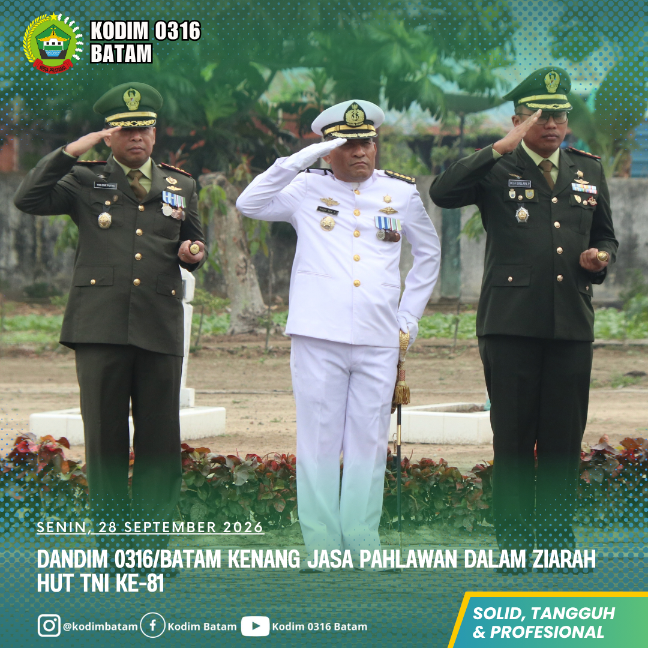 Dandim 0316/Batam Kenang Jasa Pahlawan dalam Ziarah HUT TNI ke-81