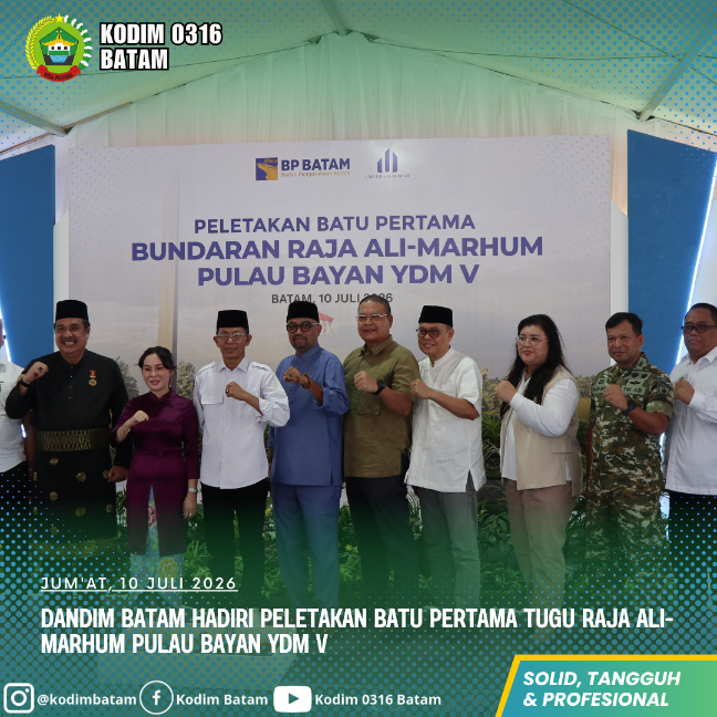 Dandim Batam Hadiri Peletakan Batu Pertama Tugu Raja Ali-Marhum Pulau Bayan YDM V