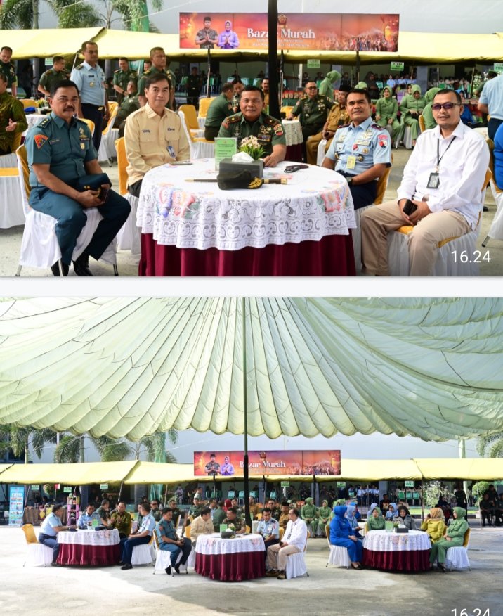 Danlanud Roesmin Nurjadin Hadiri Bazar Murah di Makorem 031/WB, Sambut Idul Fitri dengan Kepedulian