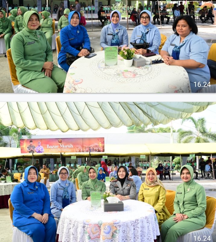 Danlanud Roesmin Nurjadin Hadiri Bazar Murah di Makorem 031/WB, Sambut Idul Fitri dengan Kepedulian