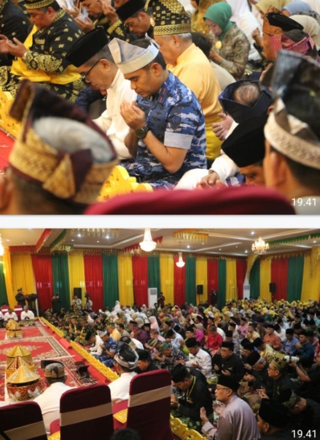 Danlanud Roesmin Nurjadin Hadiri Upacara Tepuk Tepung Tawar Gubernur dan Wakil Gubernur Riau