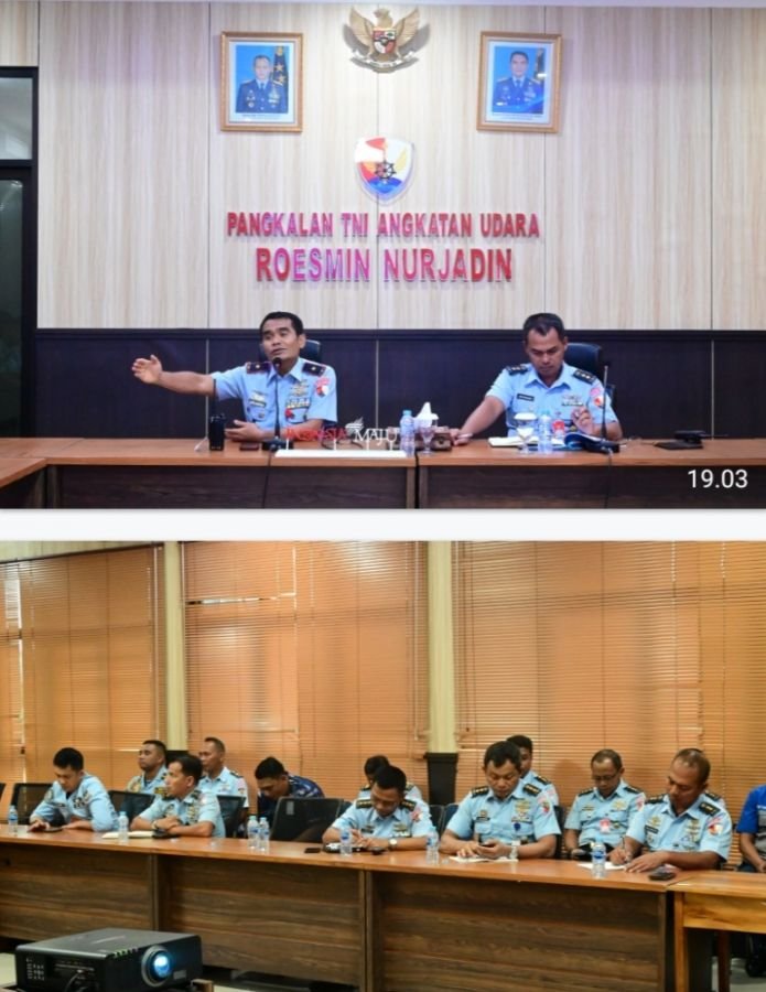 Danlanud Roesmin Nurjadin Pimpin Rapat Panitia HUT ke-79 TNI AU Tahun 2025