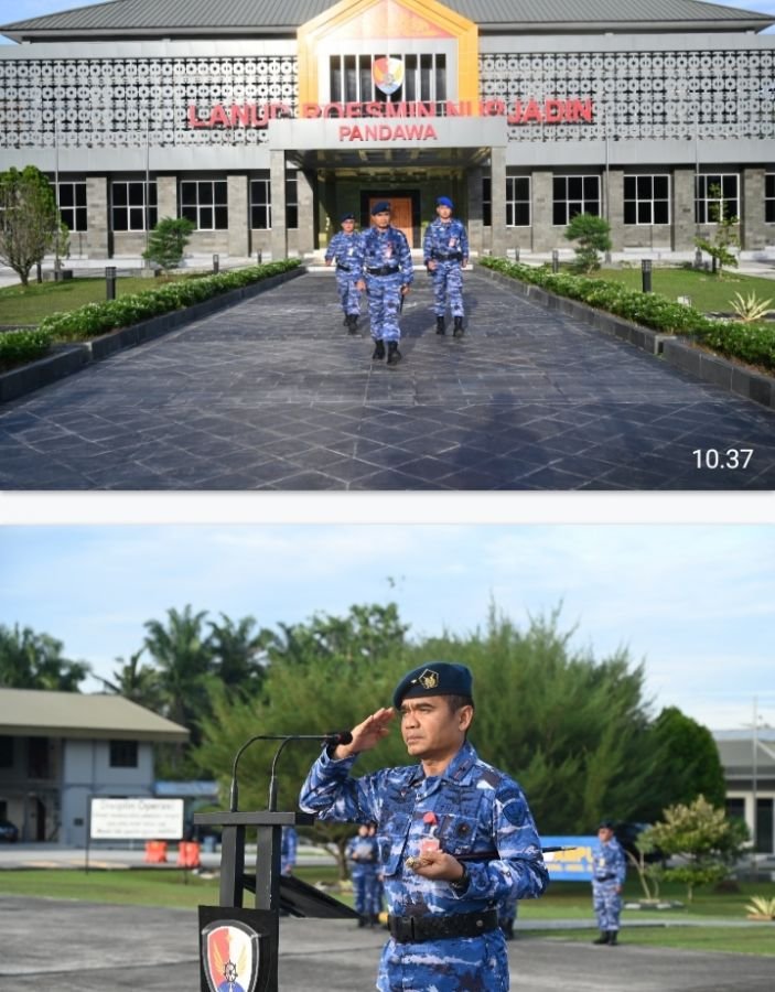 Danlanud Roesmin Nurjadin Pimpin Upacara Bendera Bulan Oktober
