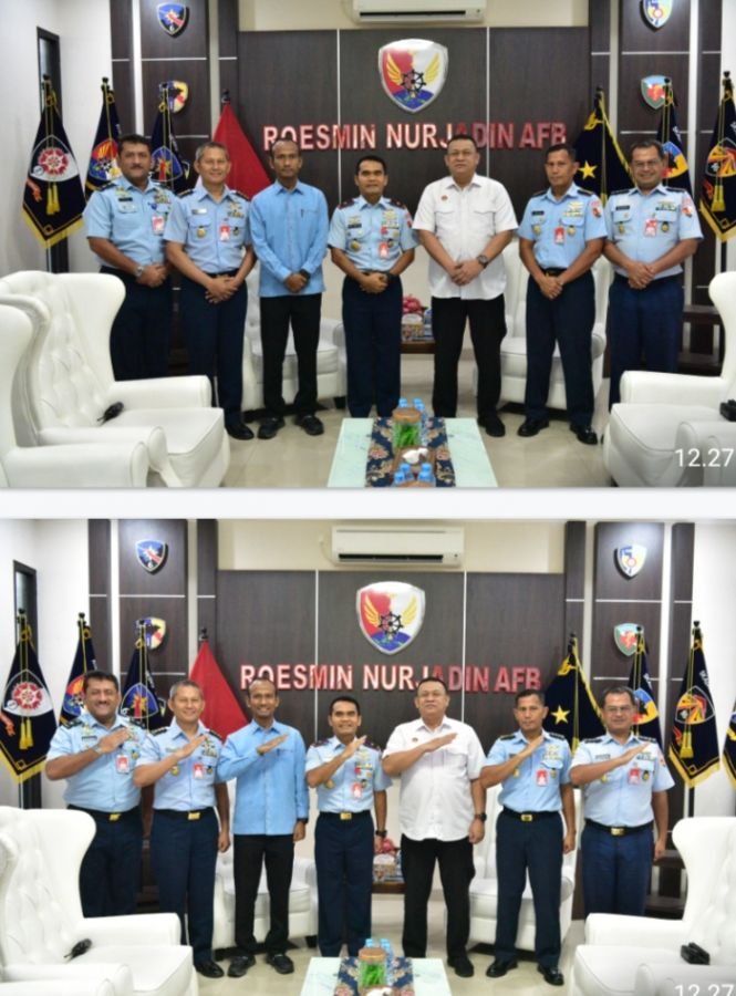 Danlanud Roesmin Nurjadin Sambut Hangat Kunjungan Kabinda Riau
