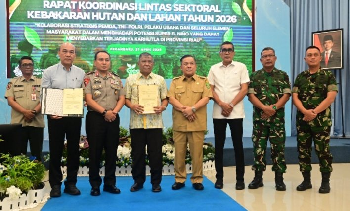 Danlanud RSN Hadiri Rakor Antisipasi Super El Nino, Perkuat Sinergi Cegah Karhutla di Riau