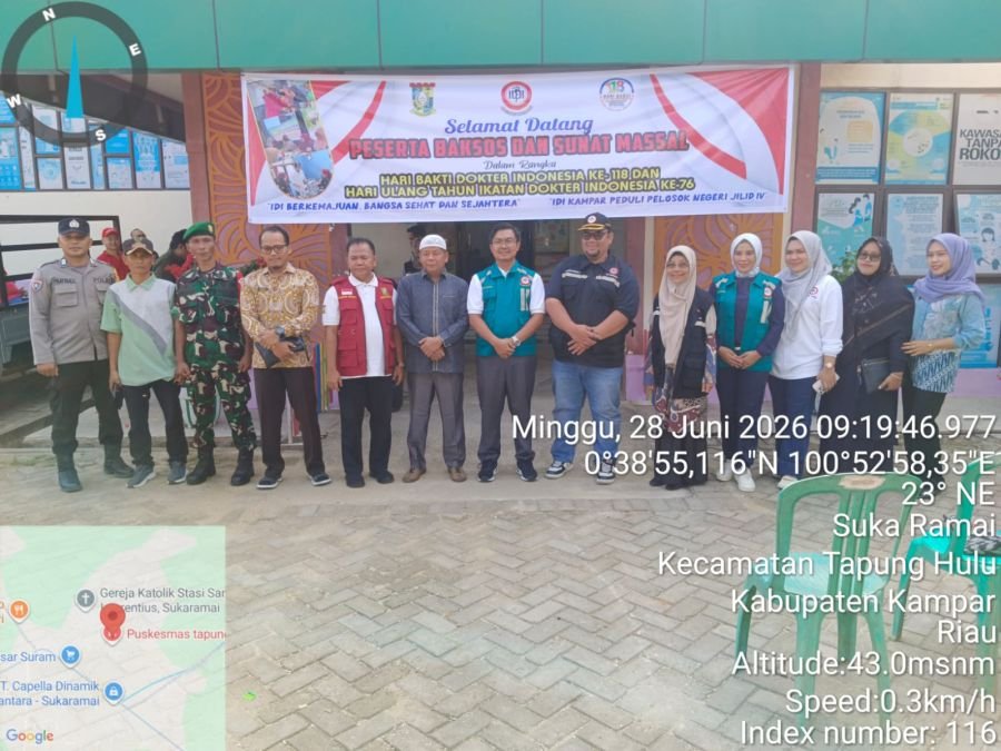 Danposmil Koramil 16/Tapung Menghadiri Peringatan Hari Bakti IDI di Tapung Hulu