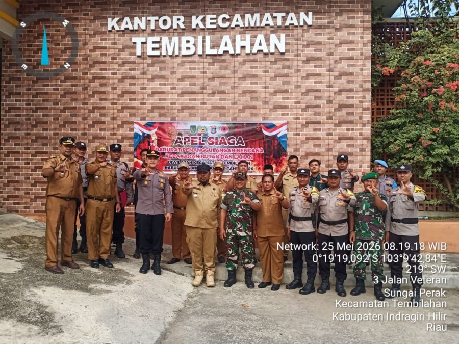 Danramil 01/Tbh Kapten Inf Anwarsyah Siregar Menghadiri Apel Kesiapsiagaan Hadapi Karhutla