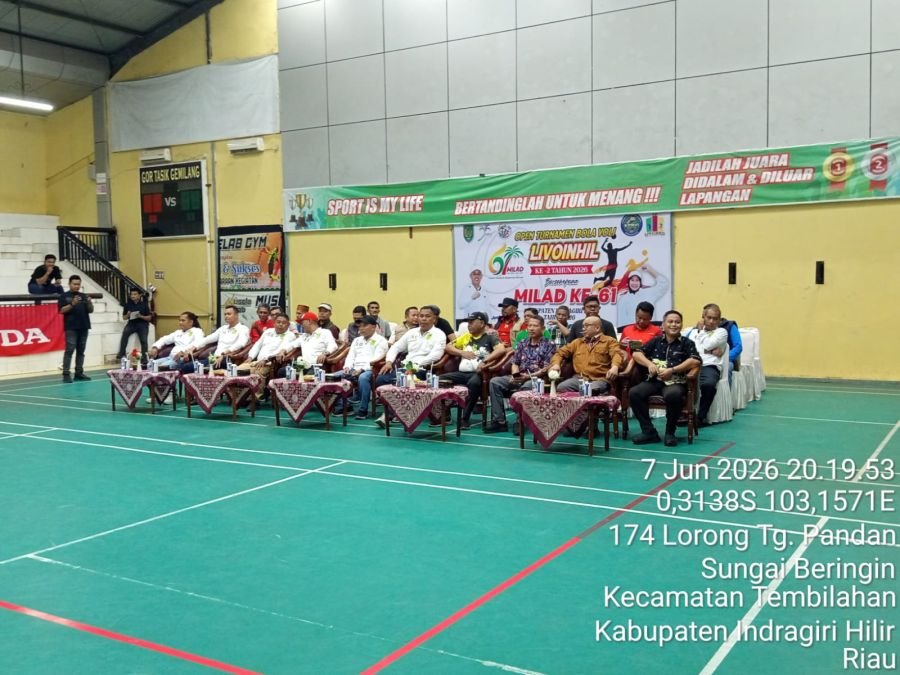 Danramil 01/Tembilahan Hadiri Pembukaan Bupati Cup 2026, Voli Semarakkan Milad Inhil