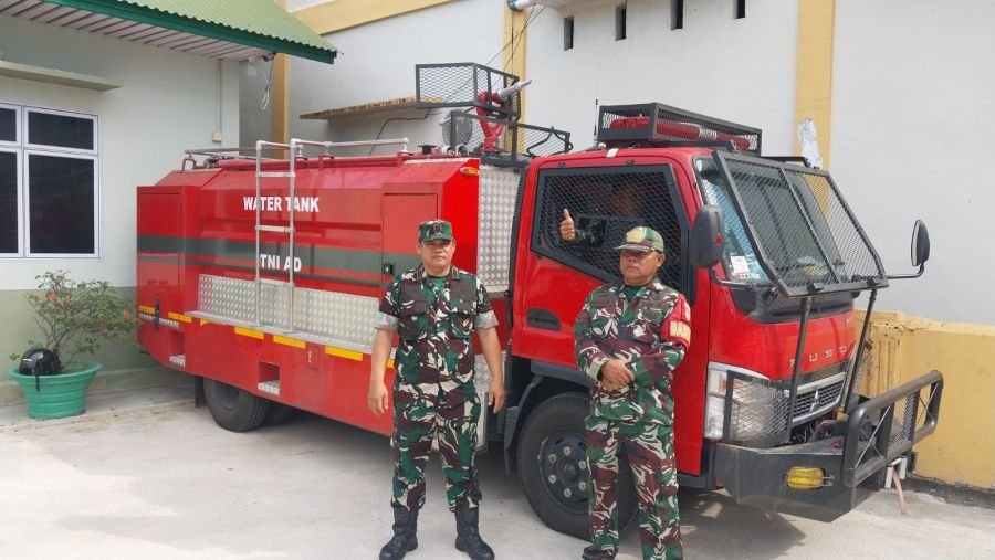 Danramil 02 Tebing Tinggi Terima Bantuan Mobil Damkar dari Mabesad untuk Bantu Masyarakat