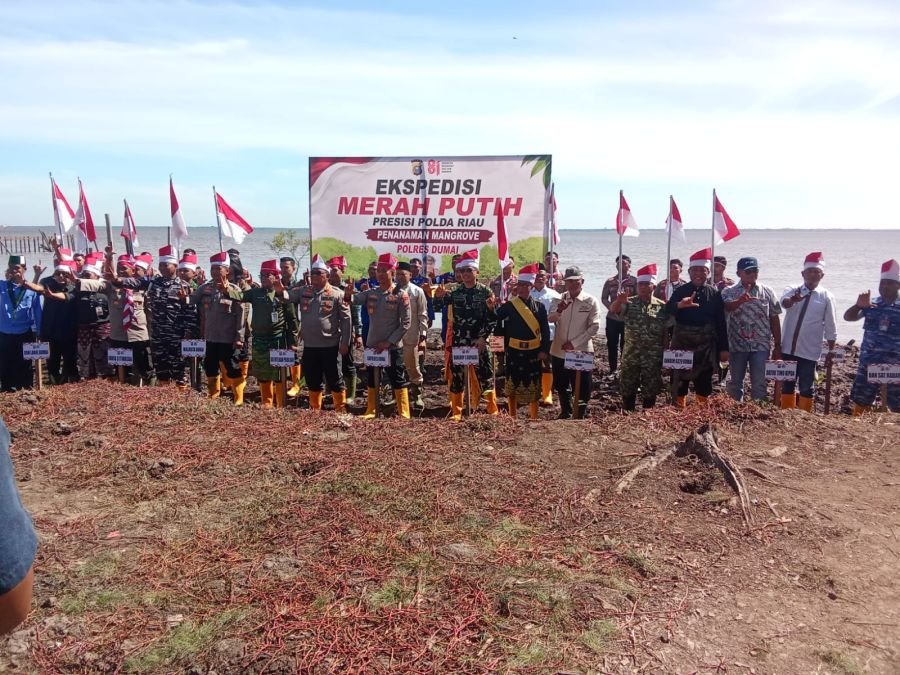 Danramil 02/Bukit Kapur Wakili Dandim 0320/Dumai Hadiri Ekspedisi Merah Putih Polda Riau