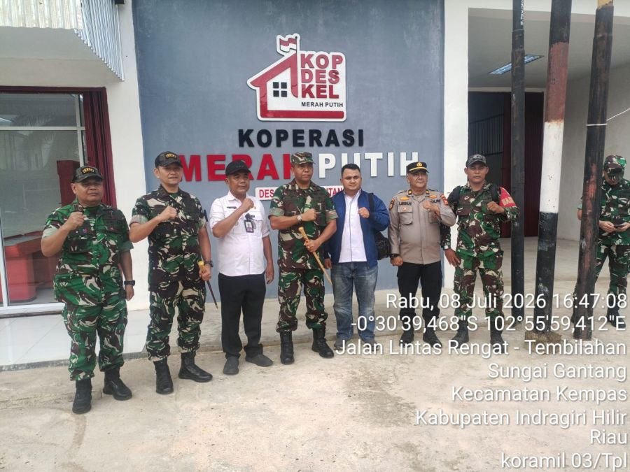 Danramil 03/Tempuling Dampingi Danrem 031/WB Tinjau KDKMP Sungai Gantang