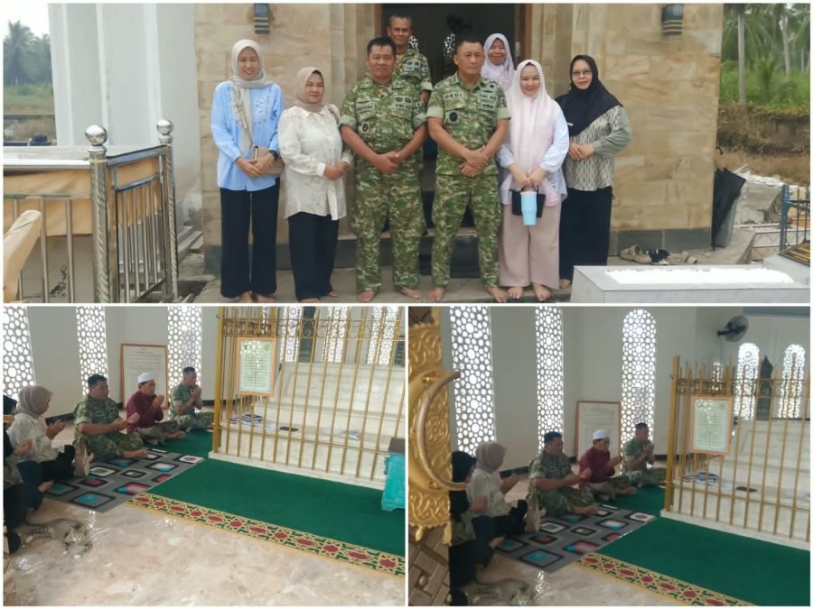 Danramil 04/Kuindra Dampingi Kasirem 031/WB Ziarah Makam Syekh Abdurrahman Siddiq Di Teluk Dalam