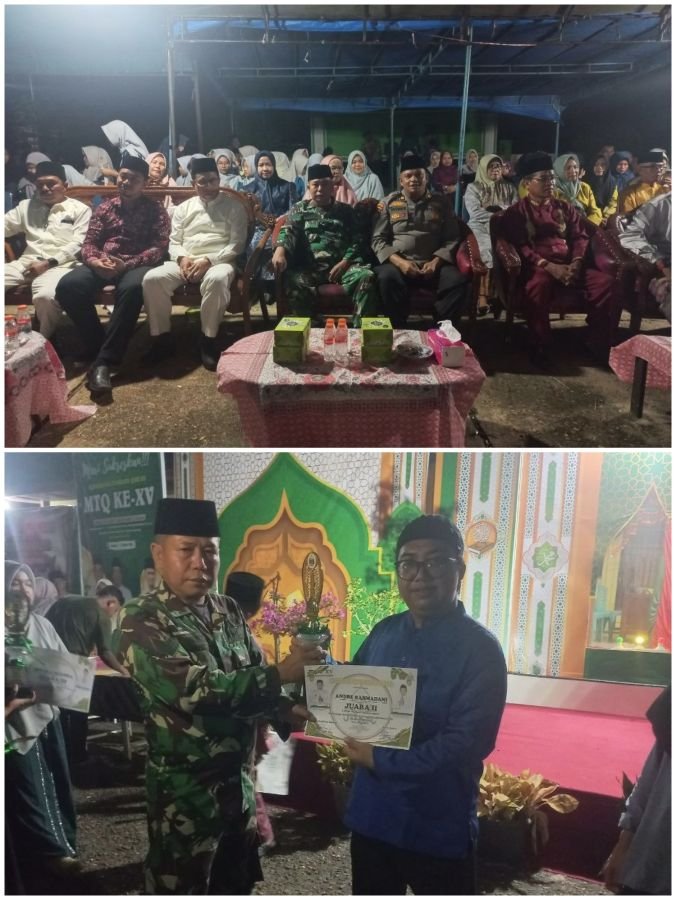 Danramil 05/Peranap Diwakili Serma Edy Kurniadi Hadiri Penutupan MTQ Ke-XV Tingkat Kecamatan Batang