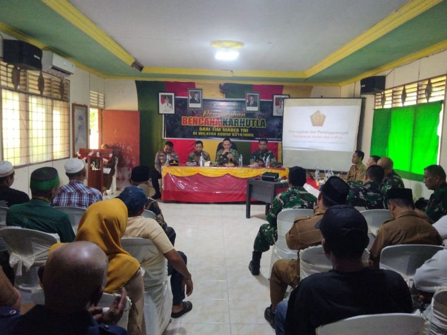 Danramil 07/Reteh Dampingi Tim Mabes TNI Sosialisasikan Bahaya Karhutla