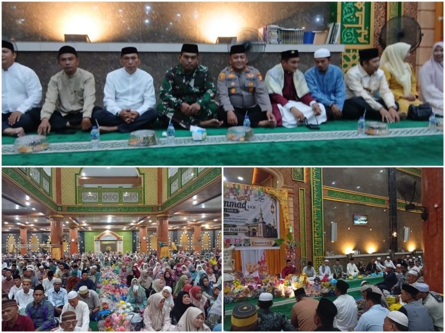 Danramil 07/Reteh Hadiri Peringatan Maulid Nabi Muhammad SAW di Masjid Besar Jami' Pulau Kijang