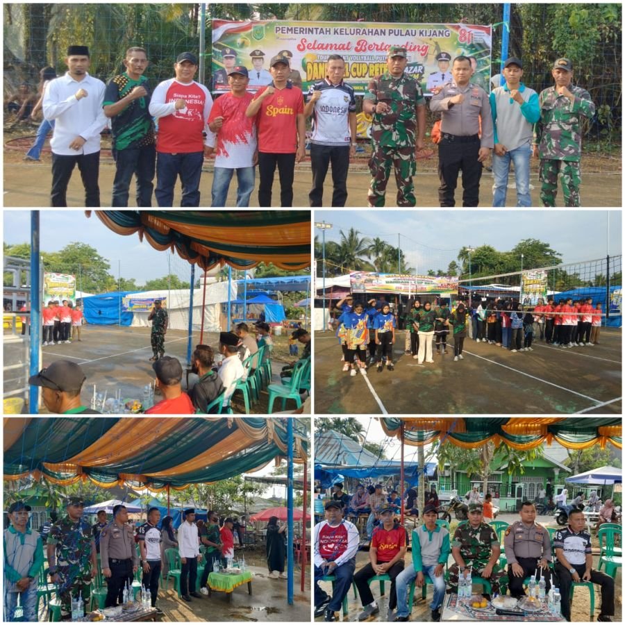 Danramil 07/Reteh Resmi Buka Turnamen Voli Danramil Cup dan Bazar UMKM Sambut HUT RI Ke-81