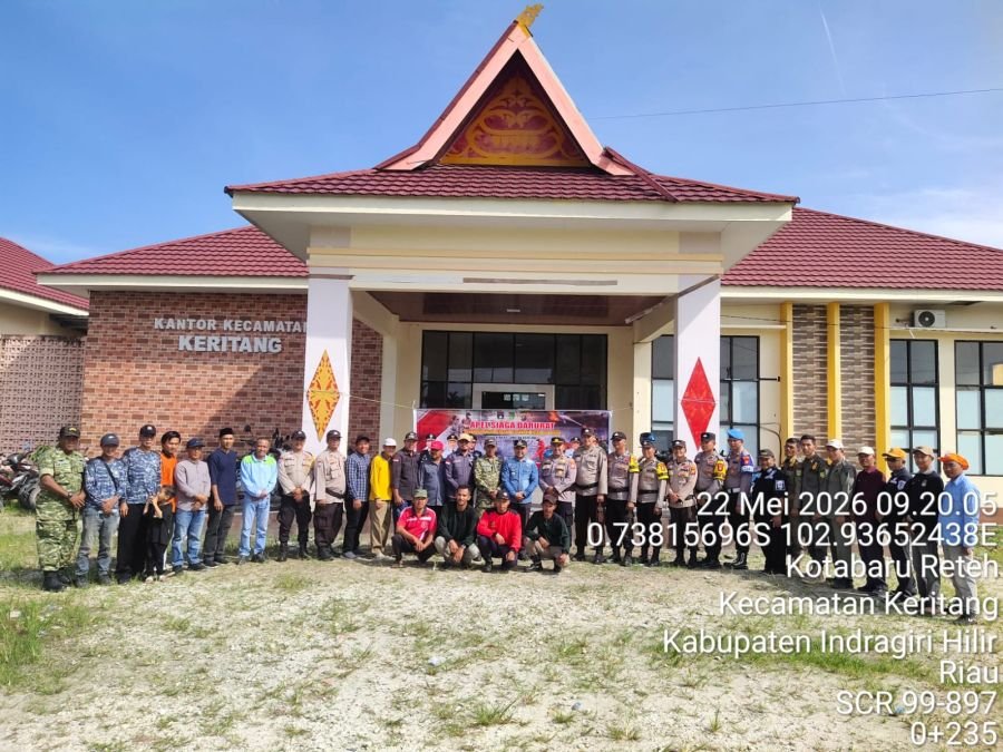 Danramil 09/Kemuning Kapten Arh Budi Sandoro Hadiri Apel Siaga Darurat Karhutla di Kec. Keritang