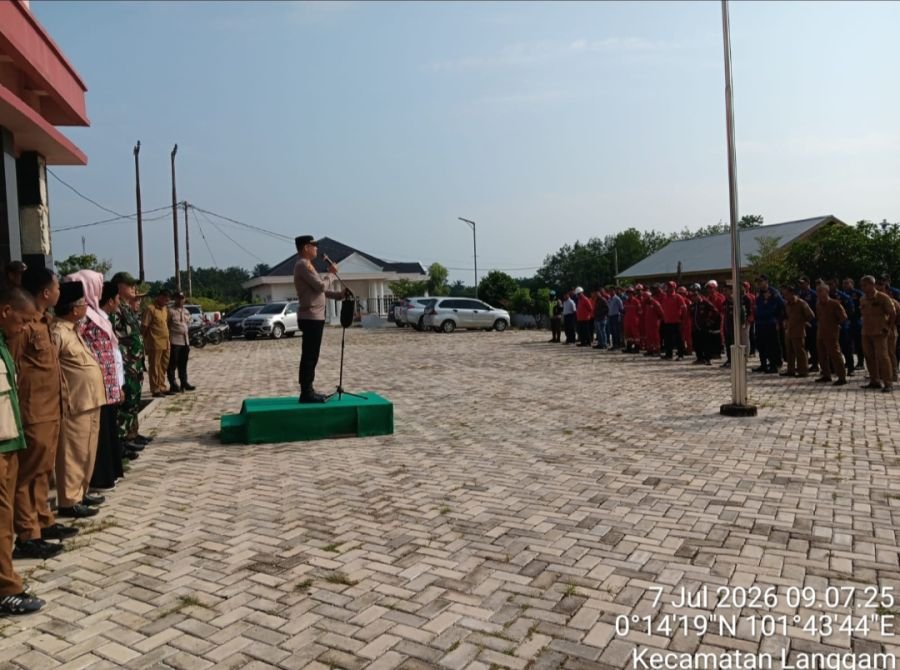 Danramil 09/Langgam Hadiri Apel Kesiapsiagaan Karhutla di Kecamatan Langgam