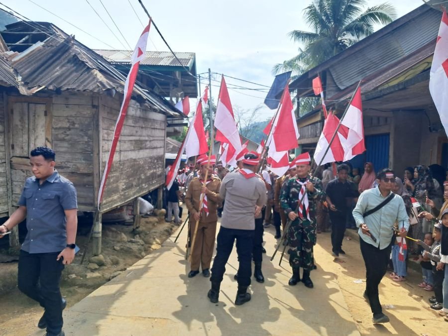 Danramil 13/Rokan IV Koto Hadiri Ekspedisi Merah Putih di Desa Cipang Kiri Hulu