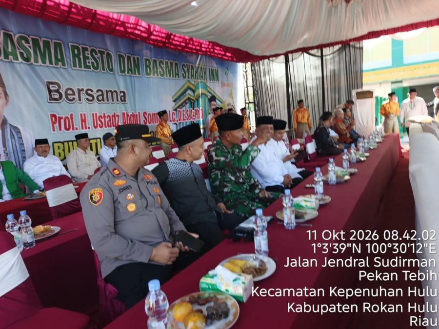 Danramil 14/Kepenuhan Hadiri Peresmian Basma Syariah Inn dan Basma Resto