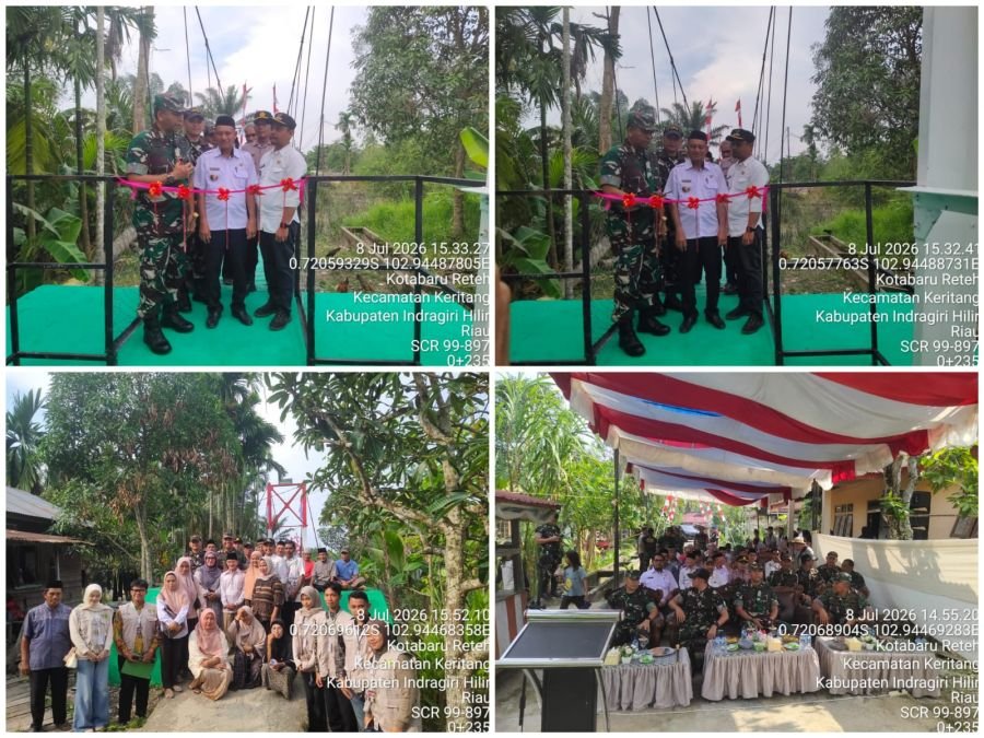 Danrem 031/Wira Bima Resmikan Jembatan Perintis Garuda di Kelurahan Kotabaru Reteh
