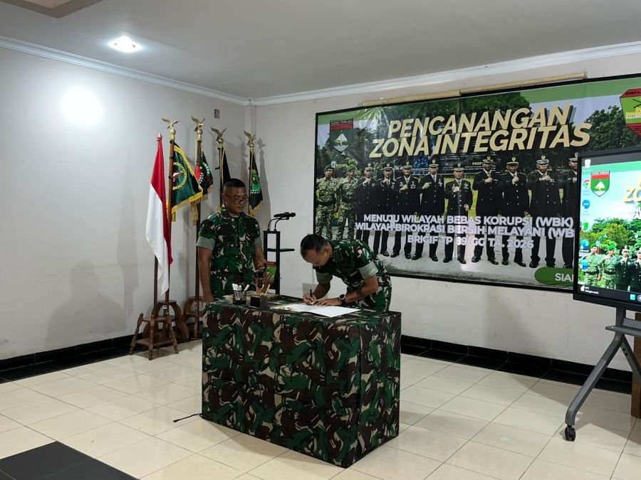 Danyonif TP 851/BBC Hadiri Pencanangan Zona Integritas di Mako Brigif 89/GG