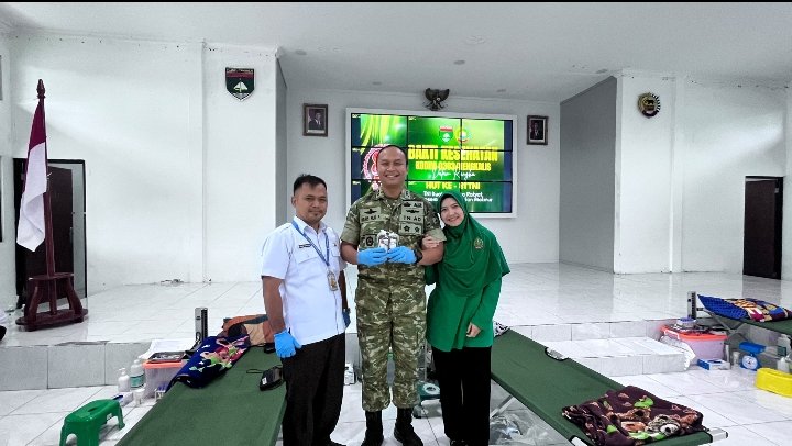 Darah Dandim Mengalir untuk Kemanusiaan, Donor Darah Warnai HUT ke-81 TNI di Bengkalis