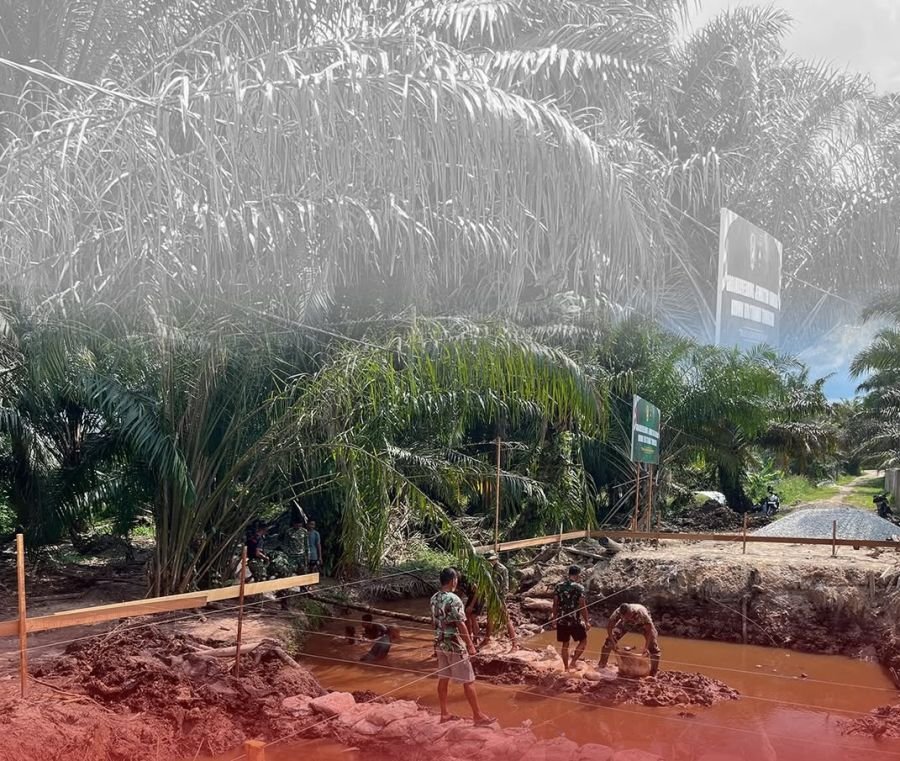 Dari Pembersihan Lahan hingga Konstruksi, Kodim 0301/Pbr Terus kebut Pembangunan Jembatan Garuda