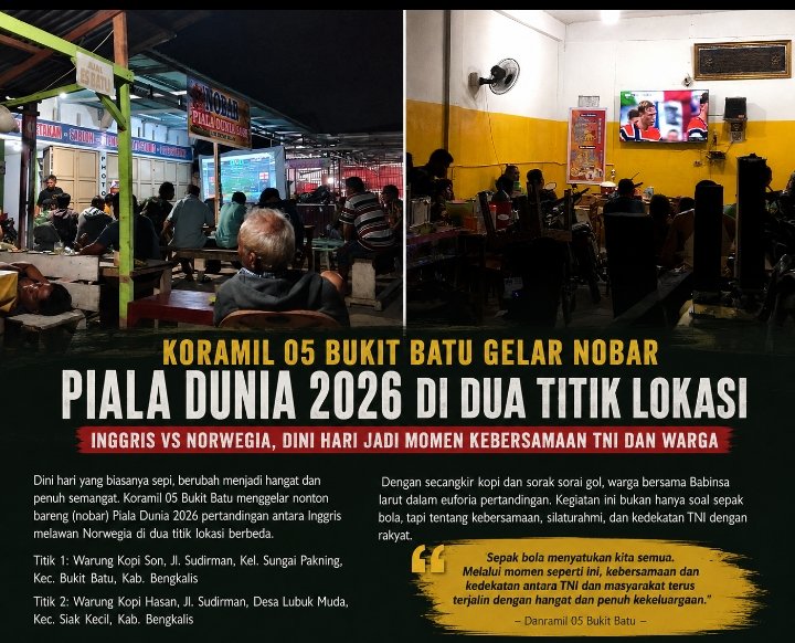 Dari Secangkir Kopi dan Sepak Bola, Koramil 05 Bukit Batu Eratkan Kebersamaan Warga