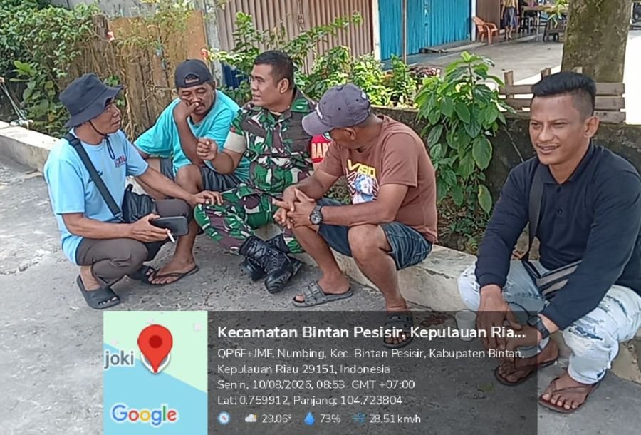 Deteksi Dini Cuaca Sebelum Berlayar, Babinsa Numbing Tekankan Keselamatan Nelayan Kampung Gudang Ara