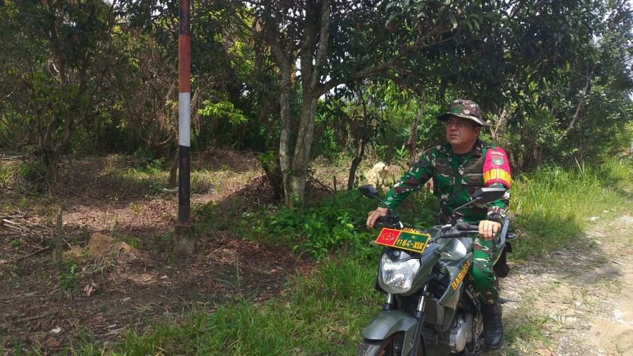 Deteksi Dini Karhutla, Babinsa Delima Rutin Pantau Kondisi Wilayah Binaan