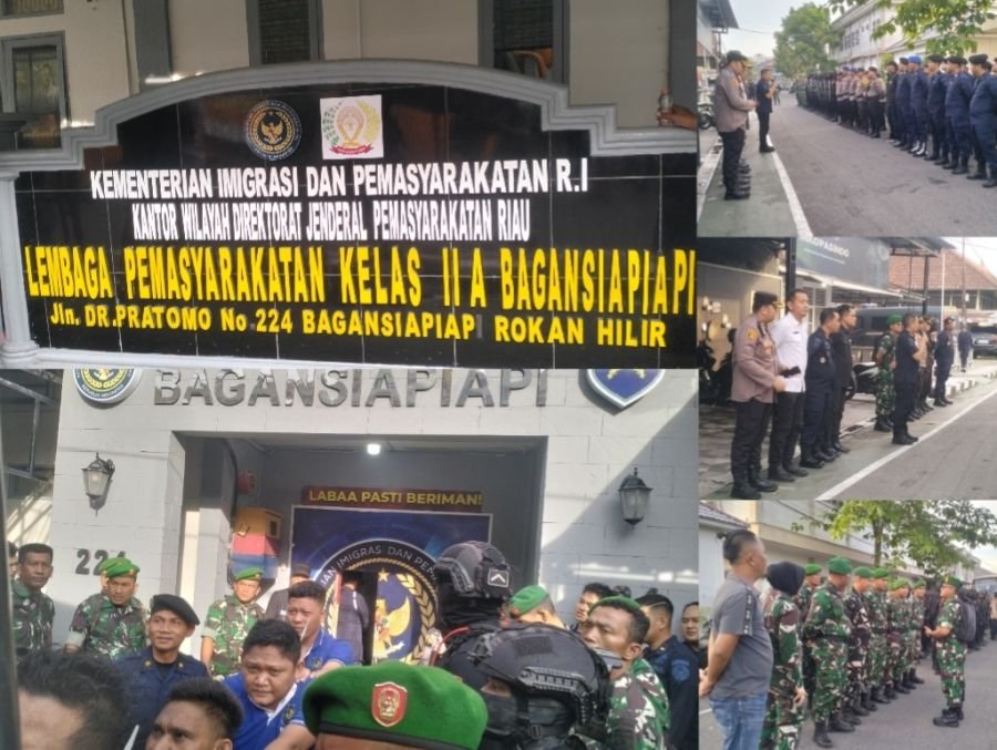 Detik-Detik Pemindahan Warga Binaan Lapas Bagansiapiapi Dijaga Ketat Pasukan Gabungan