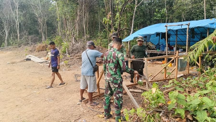 Di Desa Talang Perigi Pembangunan Jembatan Gantung Garuda Terus Berlanjut