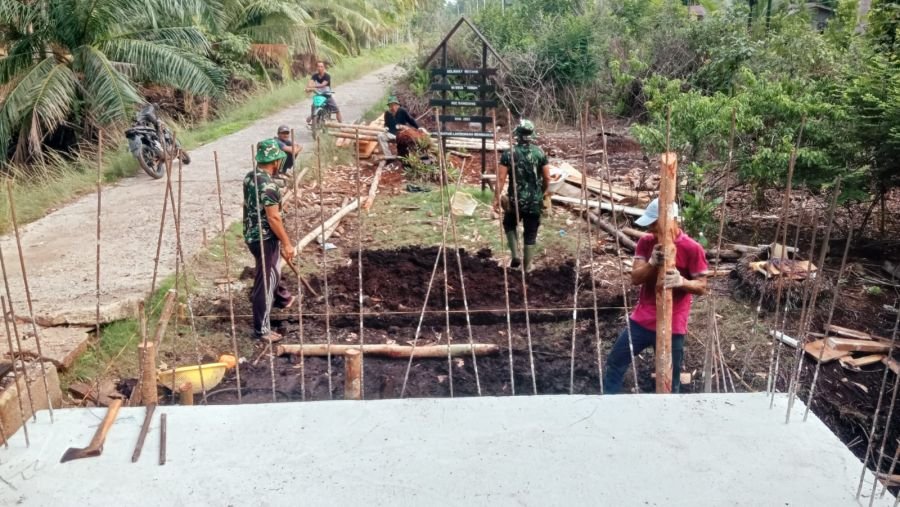 Dikebut Bersama TNI, Pembangunan Oprit Jembatan Garuda Tebun-Repan Terus Diakselerasi