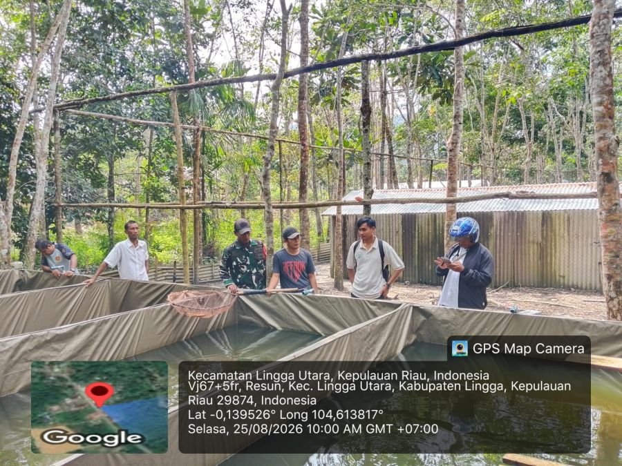 Dorong Kemandirian Pangan, Babinsa Dampingi Pengembangan Budidaya Lele di Resun
