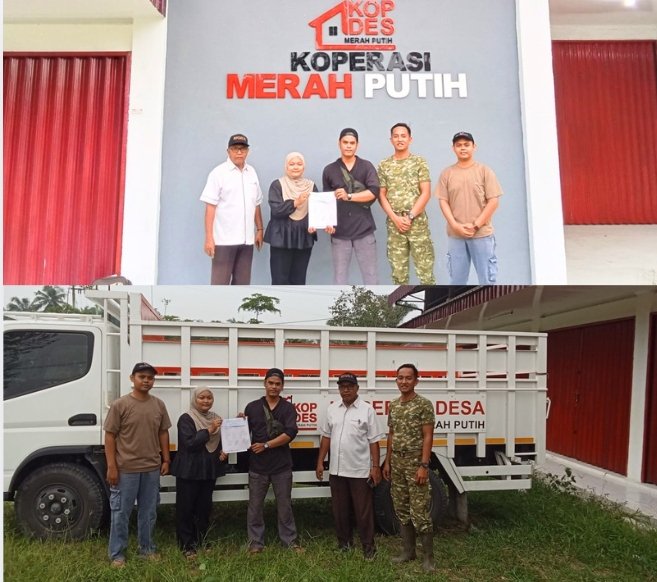 Dukung Operasional KDKMP, Babinsa Koramil 05/Bukit Batu Dampingi Penerimaan Truk dari Agrinas