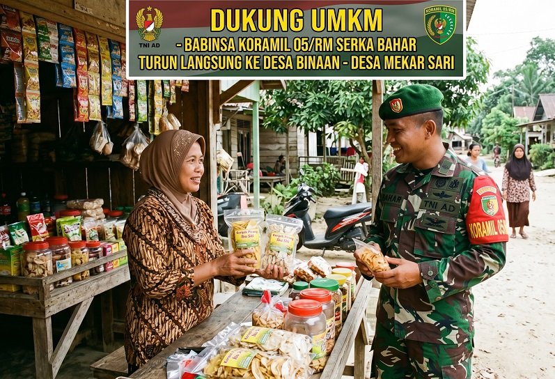 Dukung UMKM Babinsa Koramil 05/RM Serka Bahar Turun langsung Ke desa Binaan