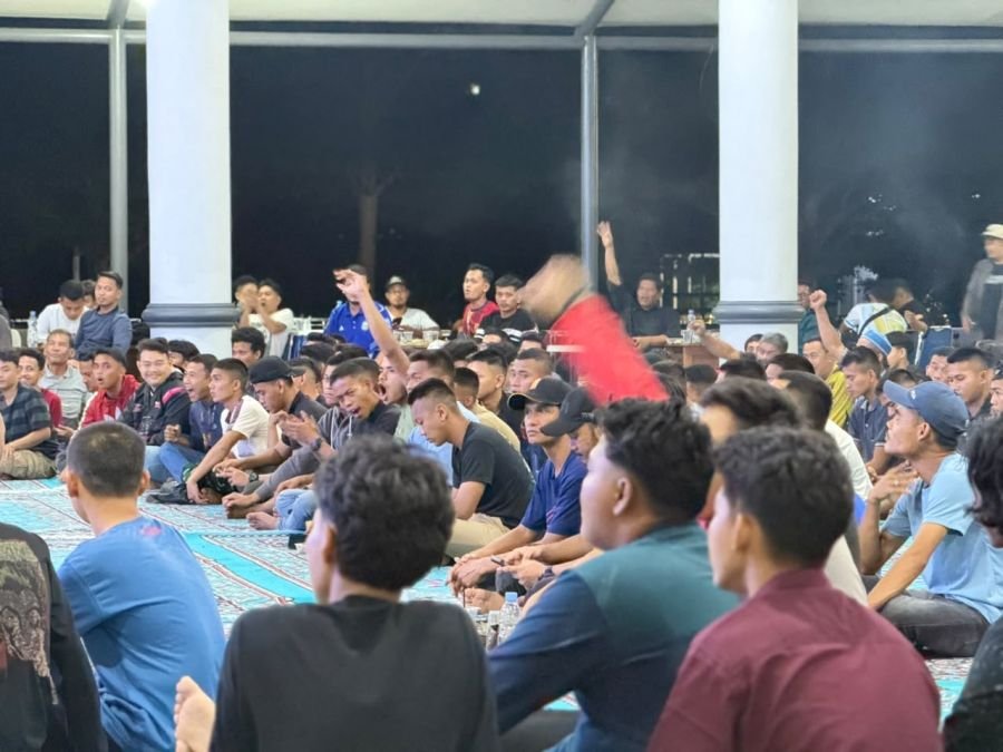 Final Piala Dunia Berakhir 1-0, Yonif TP 851/BBC Meriahkan Nobar di Siak