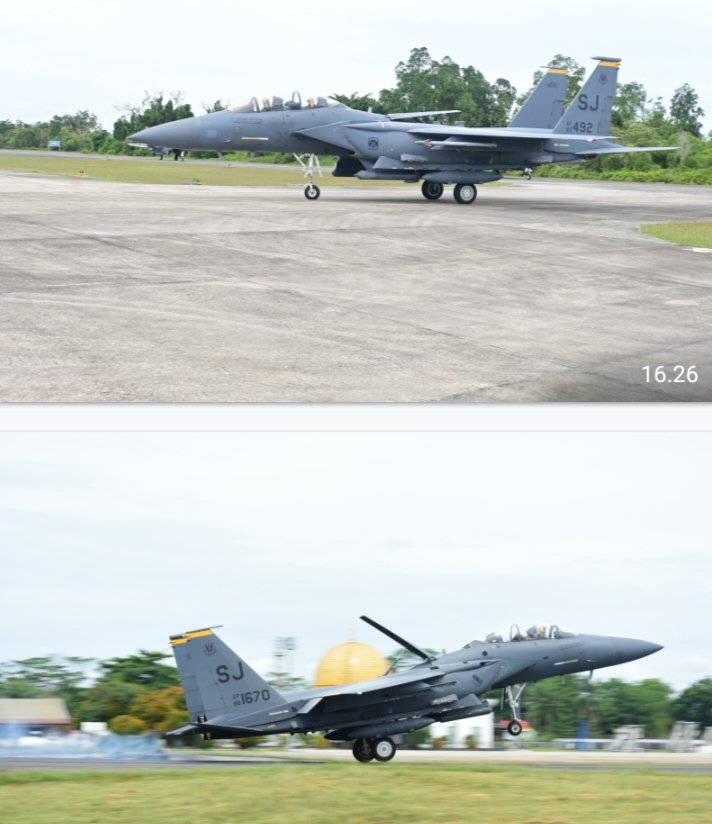 Flight Tempur F-15 USAF Tiba di Pekanbaru, Tandai Dimulainya Latihan Cope West 2025