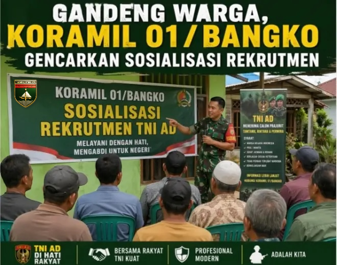 Gandeng Warga, Koramil 01/Bangko Gencarkan Sosialisasi Rekrutmen Prajurit TNI AD Tahun 2026