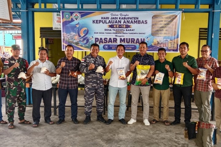 Gerakan Pasar Murah Tarempa Barat Resmi Dibuka, Bantu Masyarakat Sambut HUT Ke-18 Kabupaten Kepulaua