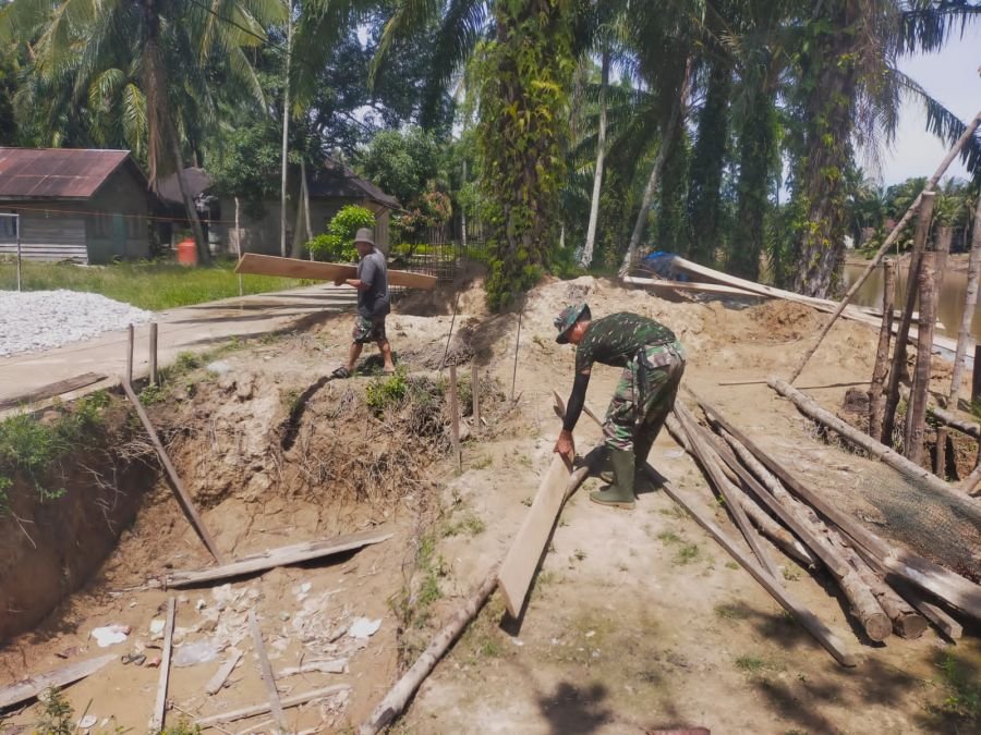 Gotong Royong TNI dan Warga Berlanjut, Pembangunan Jembatan Garuda Masuki Tahap Persiapan Struktur