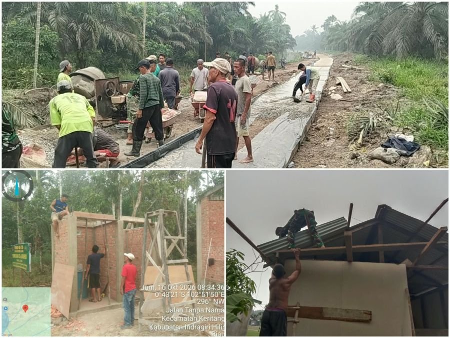 Hari Ke-4 TMMD 130 Kuala Lemang Produktif, Semenisasi, Rehab RTLH Dan MCK Berjalan Beriringan