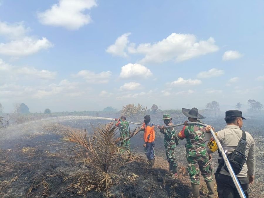 Hari Keenam & Kedelapan Pemadaman Karhutla di Bengkalis,Tim Gabungan Terus Tekan Api di Dua Lokasi