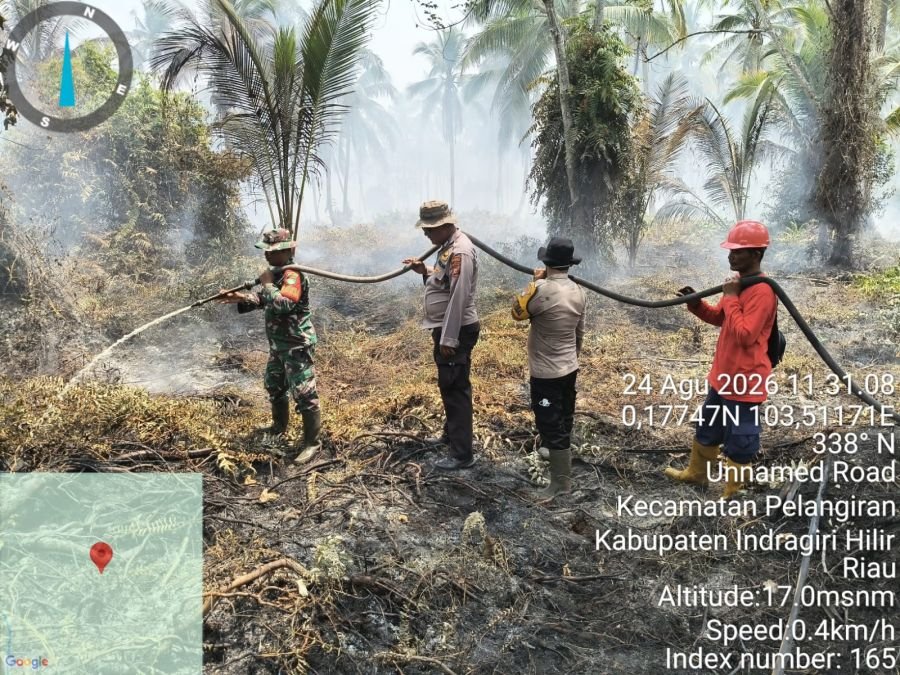 Hari Ketiga Babinsa Koramil 10/Pelangiran: Titik Api Padam, Pendinginan Terus Ditingkatkan